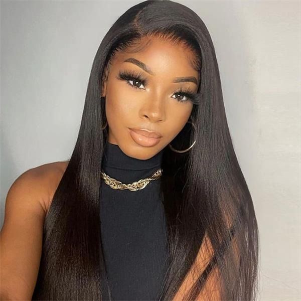 Straight Invisi Drawstring Flexible Fit 360 Glueless Wig Pre-Cut Lace Bleached Knots Wig