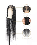 Butterfly Knotless Braids Over Hip-Length 36" Full Hand Tied Lace Medium Box Braided Wig