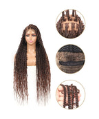 Butterfly Knotless Braids Over Hip-Length 36" Full Hand Tied Lace Medium Box Braided Wig
