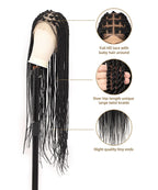 Fancivivi Large Twist Braids Over Hip-Length 36" Full Hand Tied Lace Braided Wig