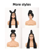 36" Large Box Braided Wig - Full Handmade Over Hip