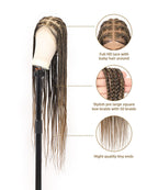 36" Large Box Braided Wig - Full Handmade Over Hip