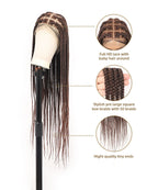 36" Large Box Braided Wig - Full Handmade Over Hip