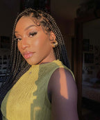 36" Large Box Braided Wig - Full Handmade Over Hip