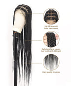 36" Large Box Braided Wig - Full Handmade Over Hip