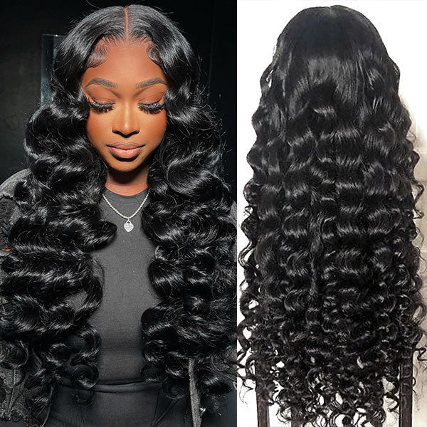 Loose Deep Wear Go Wig Pre-cut 7x5 HD Lace Bleached Knots Human Hair Glueless Wig