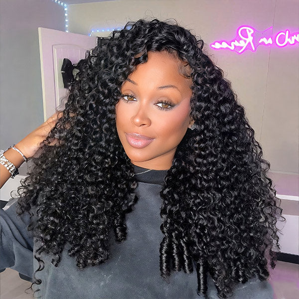 Salon-Defined Burmese Curly Wear Go Half Wig Natural Blend 3-In-1 Human Hair Half Wig