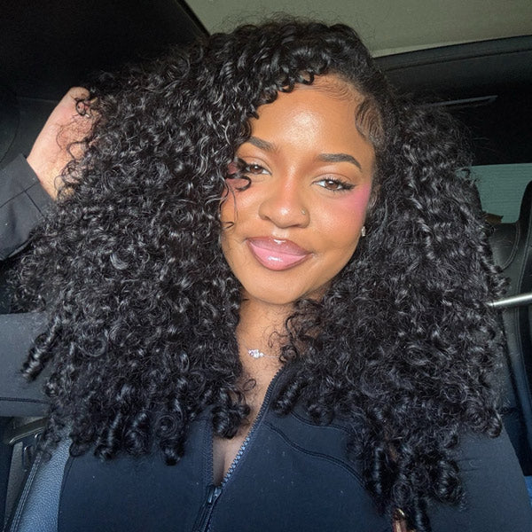 Salon-Defined Burmese Curly Wear Go Half Wig Natural Blend 3-In-1 Human Hair Half Wig