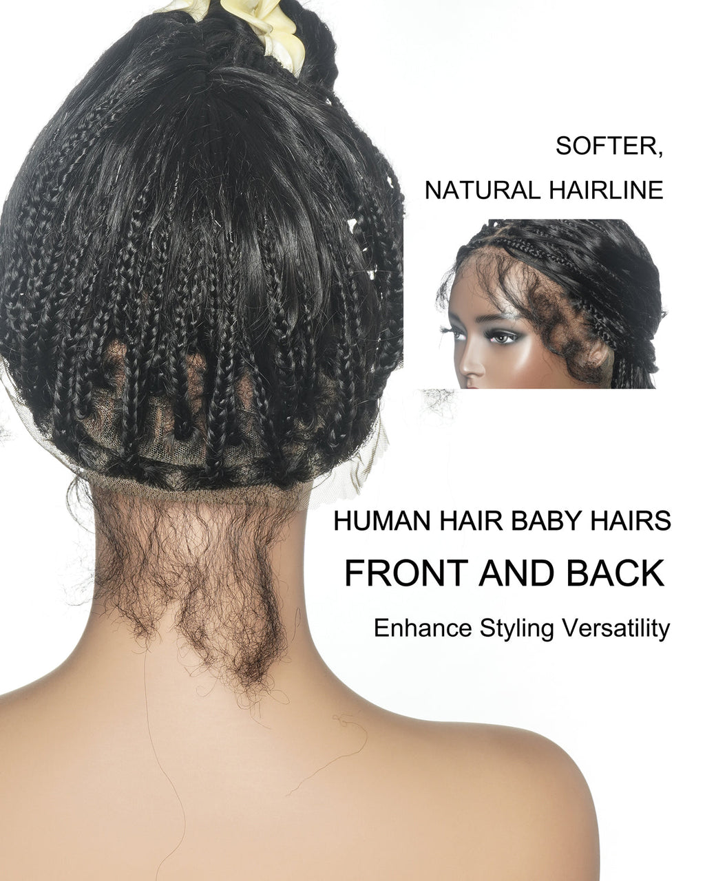 Michelle - 26" 100% Virgin Human Hair HD Full Lace Bora Bora Loose Body Wave Boho Box Braided Wig