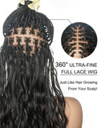 Michelle - 26" 100% Virgin Human Hair HD Full Lace Bora Bora Loose Body Wave Boho Box Braided Wig