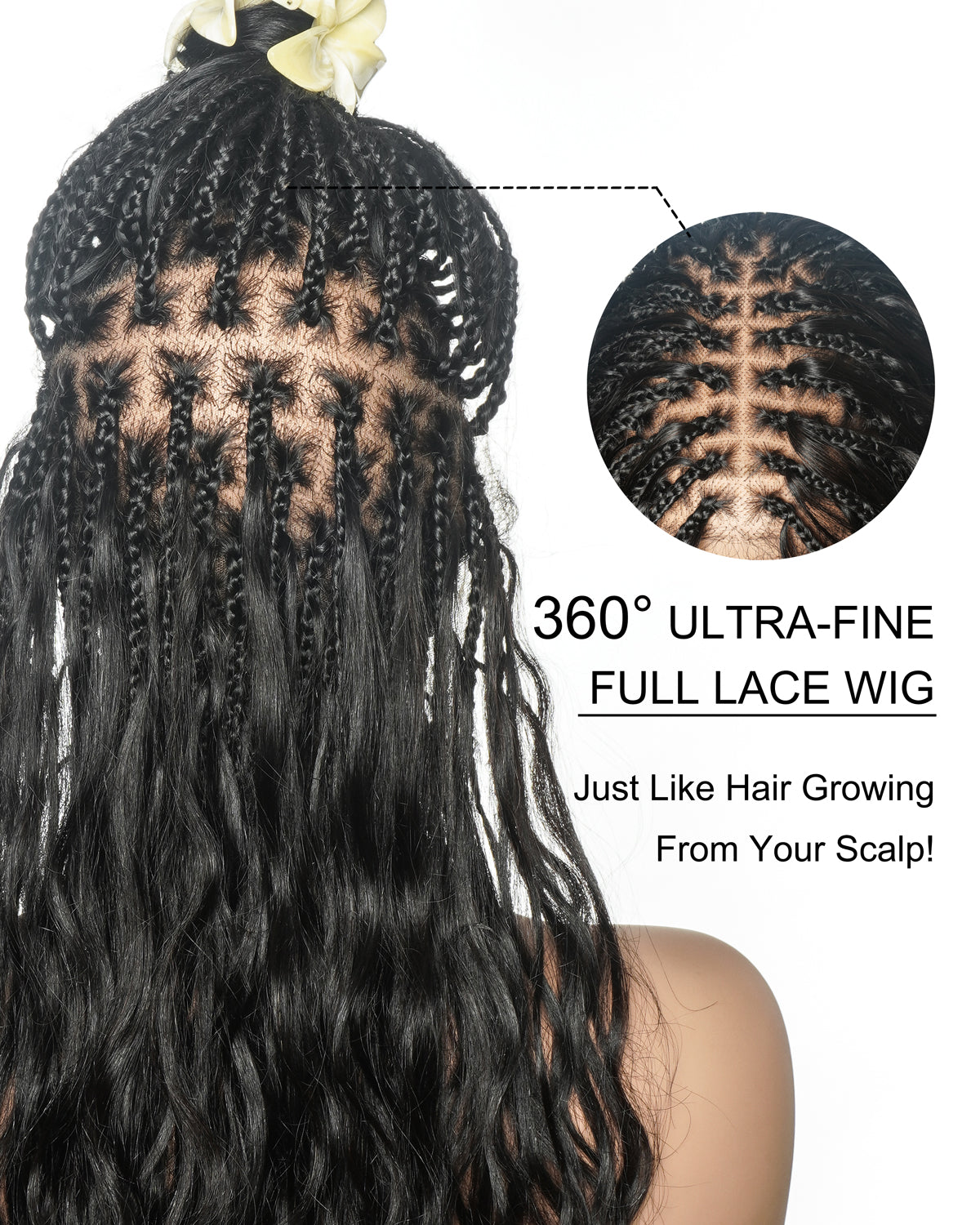 Michelle - 26" 100% Virgin Human Hair HD Full Lace Bora Bora Loose Body Wave Boho Box Braided Wig