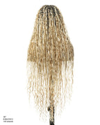 36" Human Hair Boho Curls HD Lace Knotless Box Braided Wig Full Hand-tied - Human Baby Hair