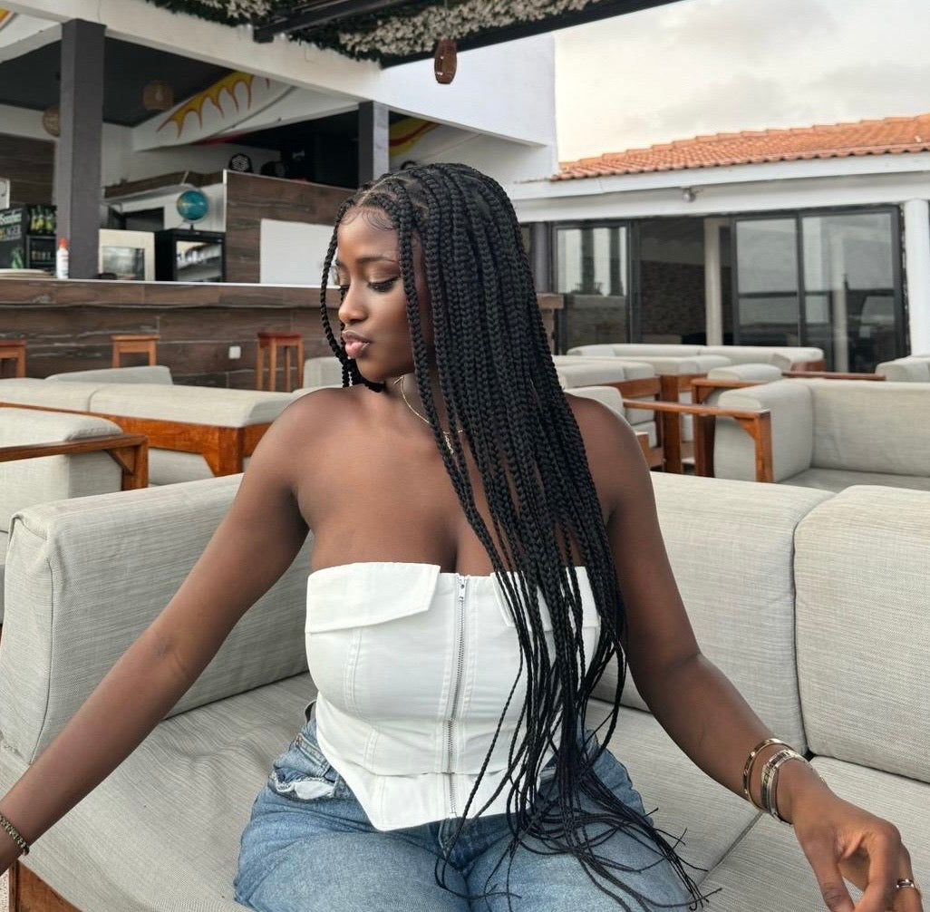 HD Lace Knotless Small Box Full Hand-tied Braided Wig