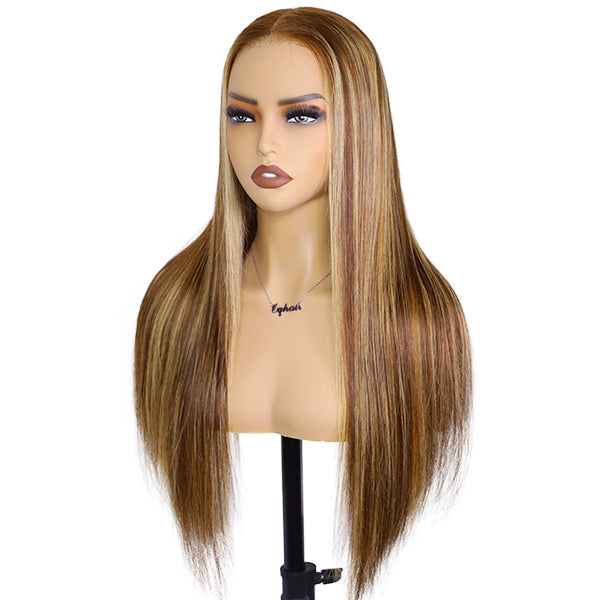 Straight Highlight Ombre 4/27 Wear Go Glueless Wig 360 Pre-cut Lace Wig