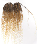 24" Pre Looped Crochet Boho Box Braids With Human Hair Curls - 80 strands/Pack