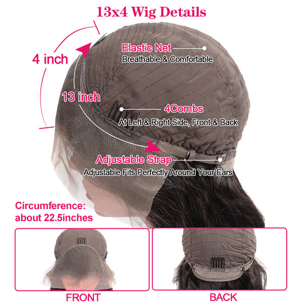 Body Wave Skin Melt HD Lace Wigs 13x4 HD Lace Front Wig Preplucked with Natural Hairline