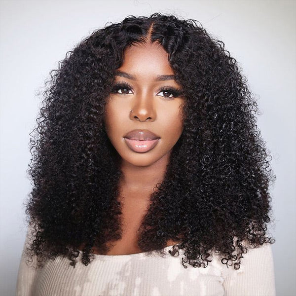 Afro Curly Wear Go Glueless Wig Pre-cut 7x5 HD Lace With Bleached Knots