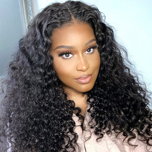 Loose Deep Wear & Go Wigs Loose Curly 7x5 Pre Cut HD Lace Closure Glueless Wigs On Sale