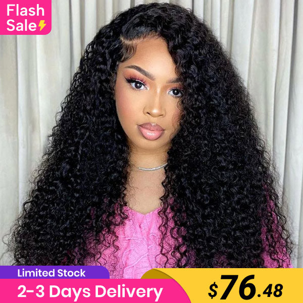 Flash Sale | Kinky Curly Pre Cut 9x6 HD Lace Wear Go Glueless Wig With Elastic Drawstring