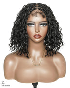 Kiki - 12"-36" Human Hair Deep Wave Curls Pre Bleached Knotless HD Full Lace Boho Box Braided Wig