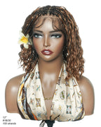 Kiki - 12"-36" Human Hair Deep Wave Curls Pre Bleached Knotless HD Full Lace Boho Box Braided Wig