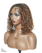 Kiki - 12"-36" Human Hair Deep Wave Curls Pre Bleached Knotless HD Full Lace Boho Box Braided Wig