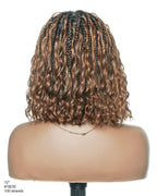 Kiki - 12"-36" Human Hair Deep Wave Curls Pre Bleached Knotless HD Full Lace Boho Box Braided Wig