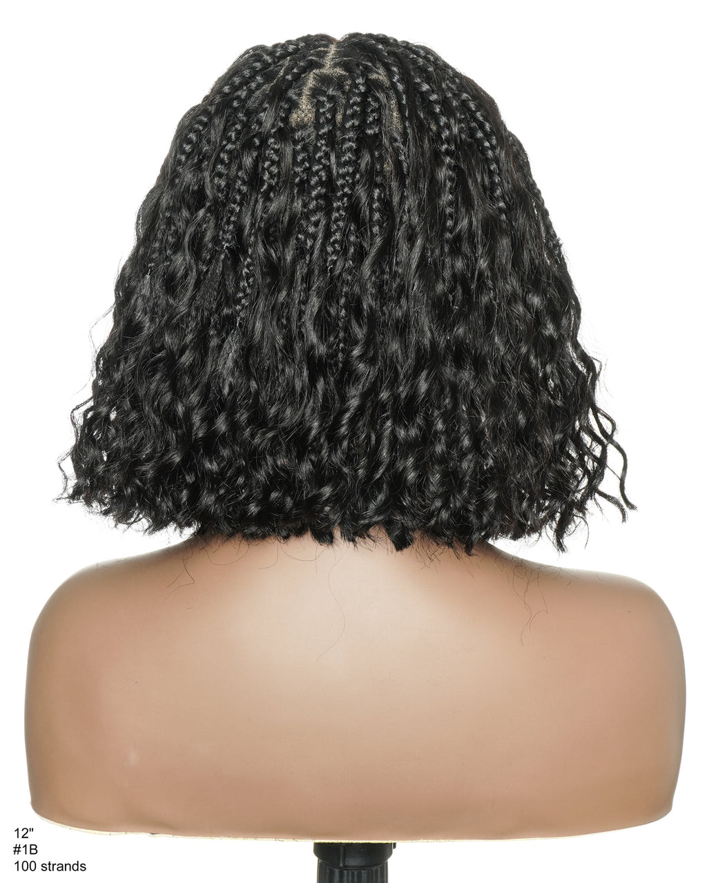 Kiki - 12"-36" Human Hair Deep Wave Curls Pre Bleached Knotless HD Full Lace Boho Box Braided Wig