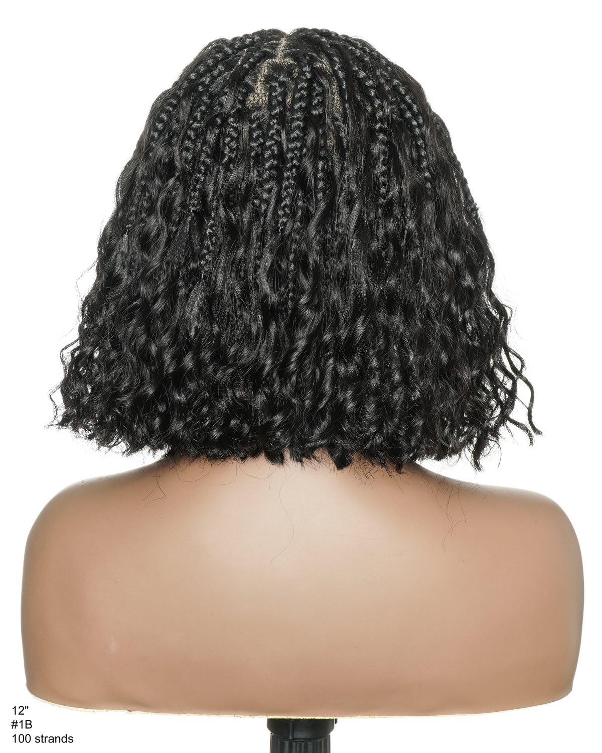 Kiki - 12"-36" Human Hair Deep Wave Curls Pre Bleached Knotless HD Full Lace Boho Box Braided Wig