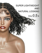 Kiki - 12"-36" Human Hair Deep Wave Curls Pre Bleached Knotless HD Full Lace Boho Box Braided Wig