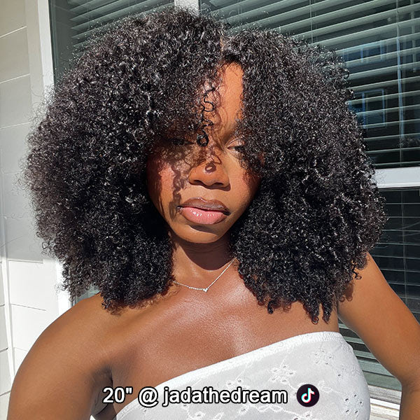 Afro Curly Wear Go Glueless Wig Pre-cut 7x5 HD Lace With Bleached Knots