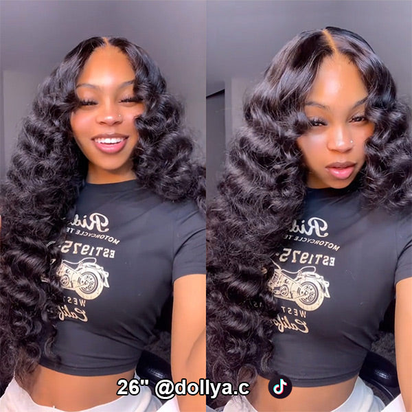 Wand Curl Wear Go Glueless Wig 7x5 HD Lace Pre Cut Lace 100% Glueless Wig Preplucked with Natural Hairline
