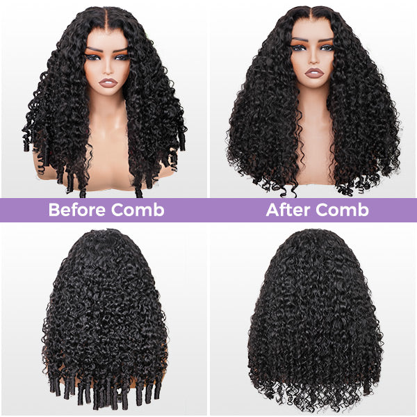 Burmese Curly Glueless Wig Bleached Knots Pre-cut 7x5 9x6 HD Lace Wear Go Wigs With Elastic Drawstring