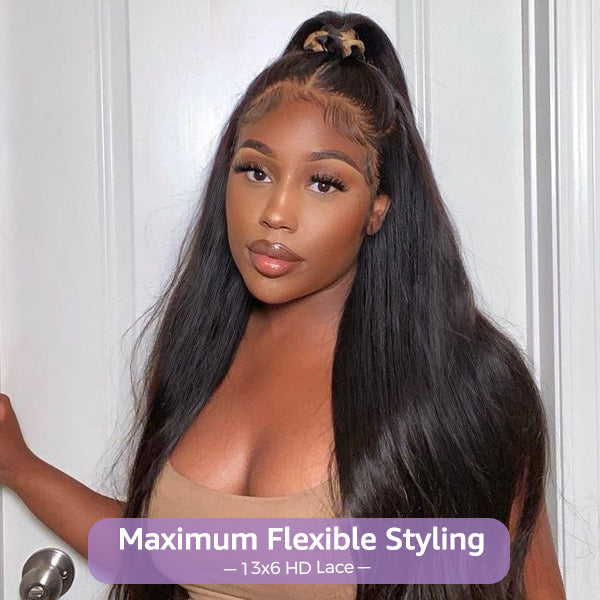 Block Wig Straight Hair Bleached Knots Wig With Optional Replaceable Zip Lace Tops