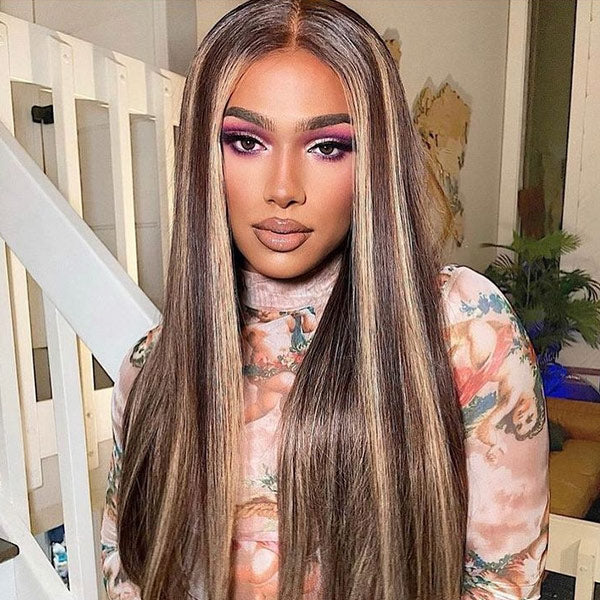 CLEARANCE | Straight Highlight 4/27 Pre-Cut 7x5 Lace Wear Go Wig 220% Density