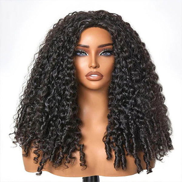 Salon-Defined Burmese Curly Wear Go Half Wig Natural Blend 3-In-1 Human Hair Half Wig