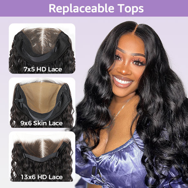 Body Wave Replaceable Zip Lace Tops For Block Wig