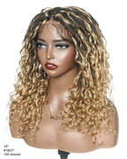 Lola - 16" Pre Bleached HD Full Lace Boho Locs Wig With Human Hair Boho Curls