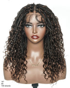 Lola - 16" Pre Bleached HD Full Lace Boho Locs Wig With Human Hair Boho Curls
