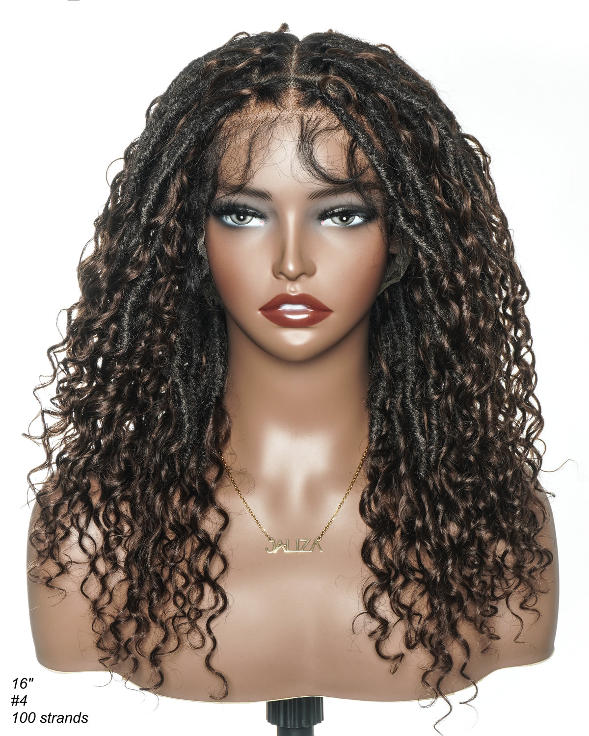 Salon-level Knotless Boho Locs HD Full Lace Human Hair Boho Curls 80 Strands Braided Wig