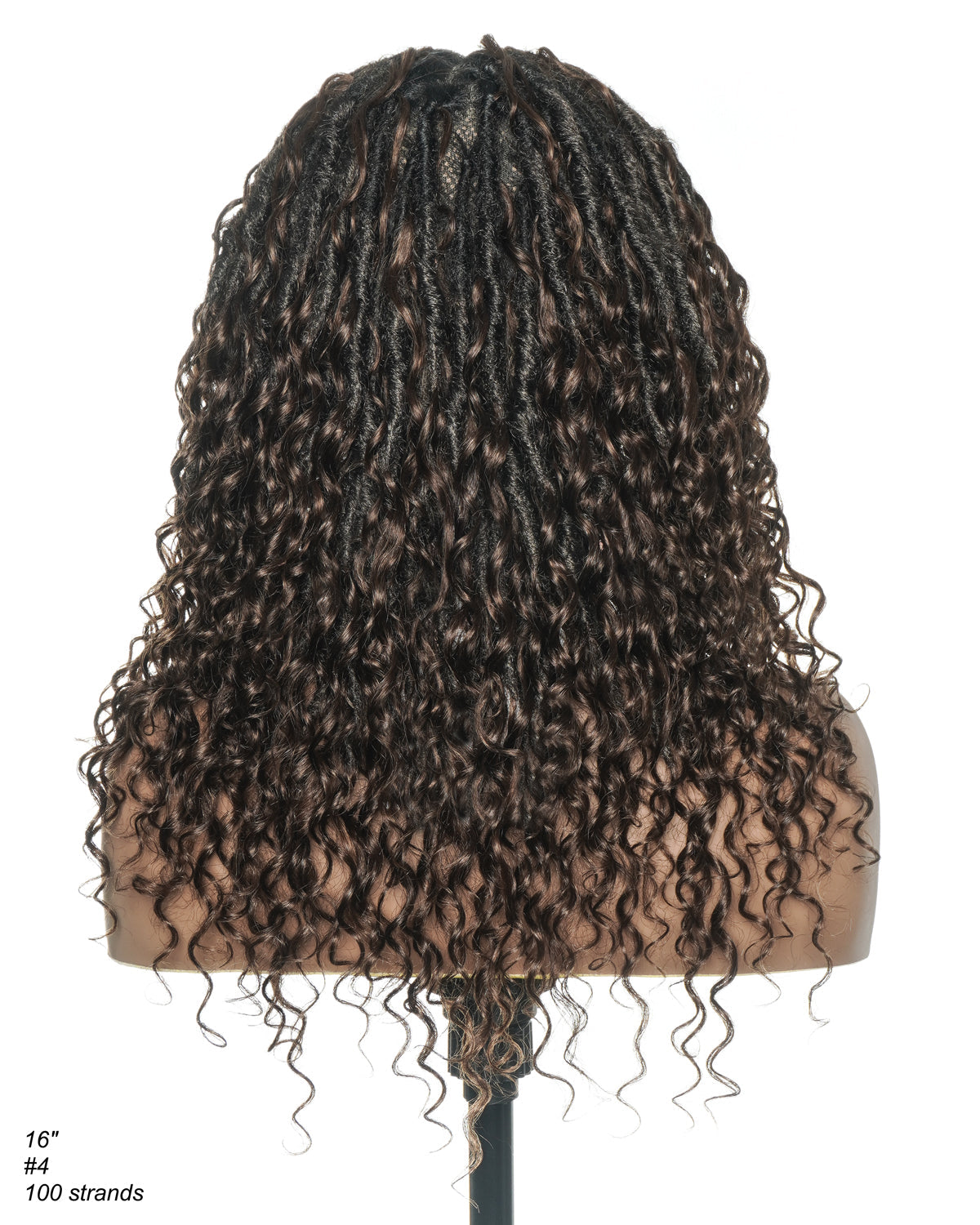 Lola - 16" Pre Bleached HD Full Lace Boho Locs Wig With Human Hair Boho Curls