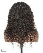 Salon-level Knotless Boho Locs HD Full Lace Human Hair Boho Curls 80 Strands Braided Wig