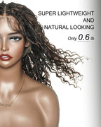 Lola - 16" Pre Bleached HD Full Lace Boho Locs Wig With Human Hair Boho Curls