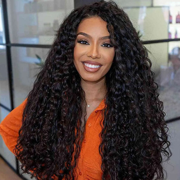 Burmese Curly Glueless Wig Bleached Knots Pre-cut 7x5 9x6 HD Lace Wear Go Wigs With Elastic Drawstring