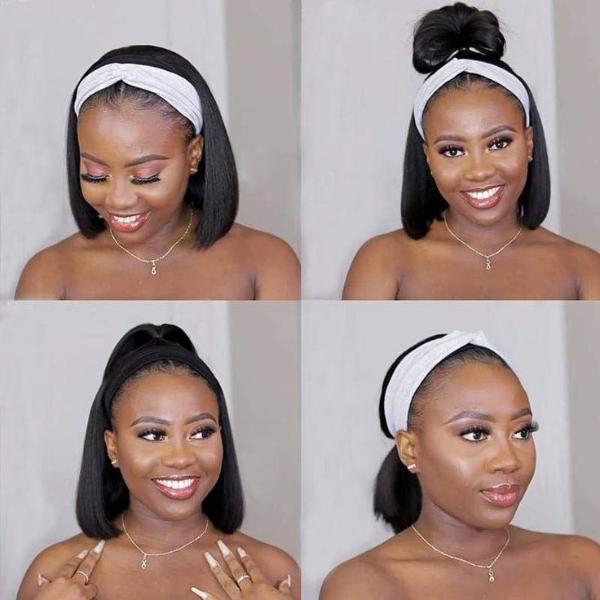 Throw On & Go | Affordable Headband Bob Wig 100% Human Hair