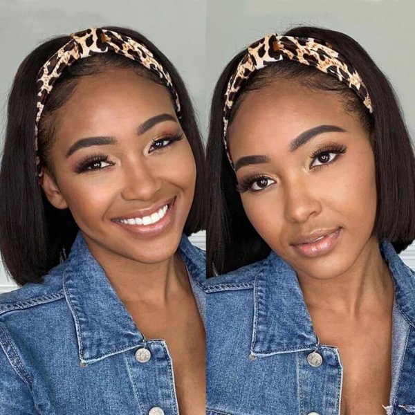Throw On & Go | Affordable Headband Bob Wig 100% Human Hair