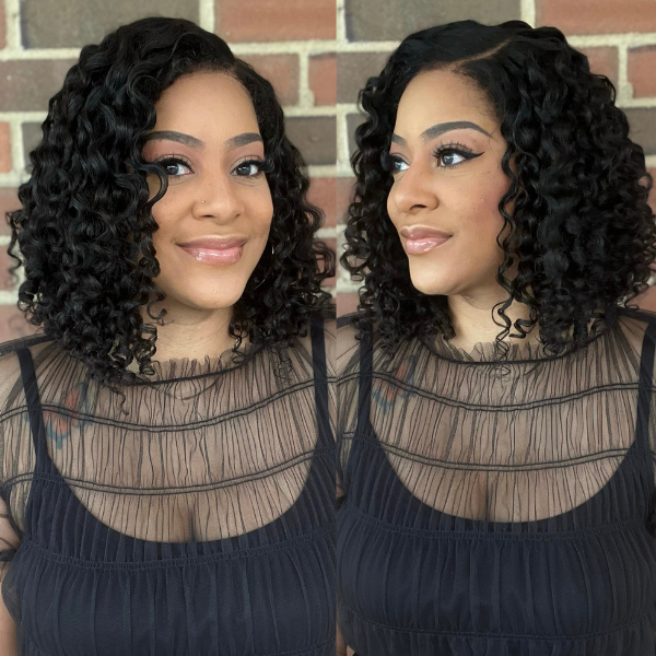 Limited Restock | 4C Edges | Kinky Edges Deep Wave 5x5 Closure Lace Glueless C Part Short Wig - US Only