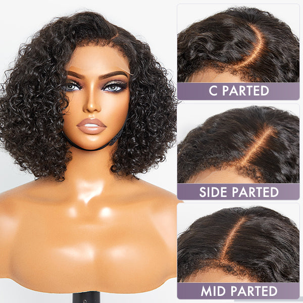 Limited Restock | 4C Edges | Kinky Edges Deep Wave 5x5 Closure Lace Glueless C Part Short Wig - US Only