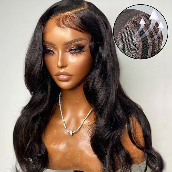 Loose Body Wave Glueless 5x5 Upgraded Lace Front Mid Part Long Wig