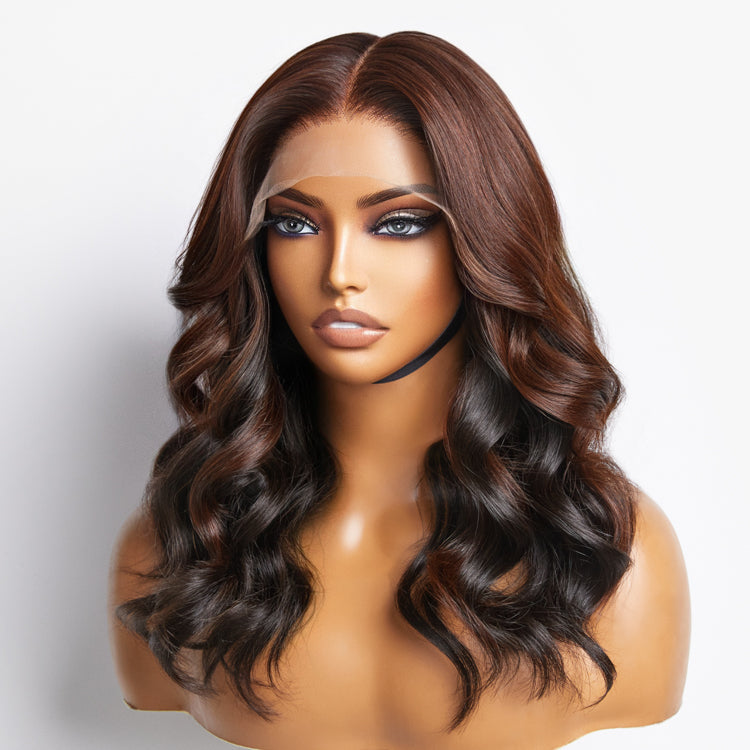 Peekaboo Bronze Brown Loose Body Wave Glueless 5x5 Closure HD Lace Wig